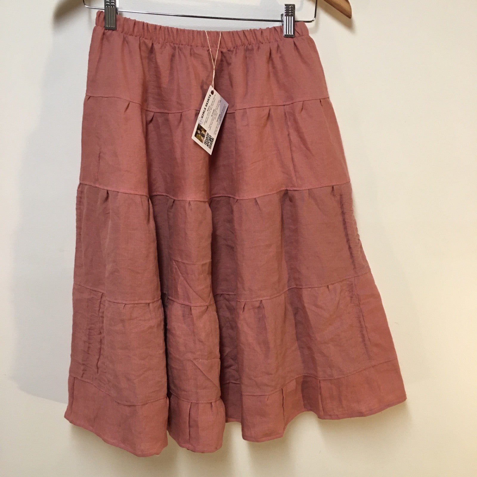 Midi Linen Pink Skirt (10-12)