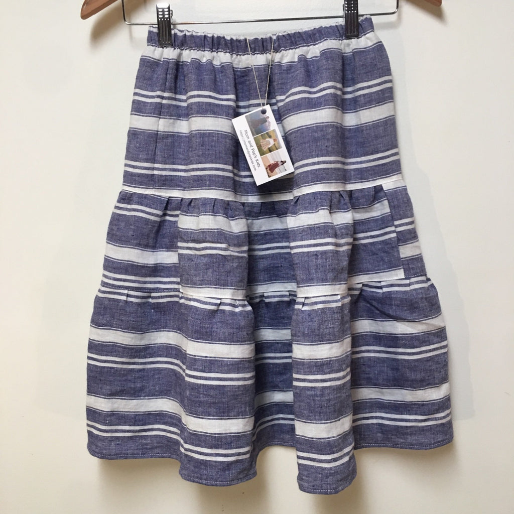 Midi Linen Striped Skirt (8)