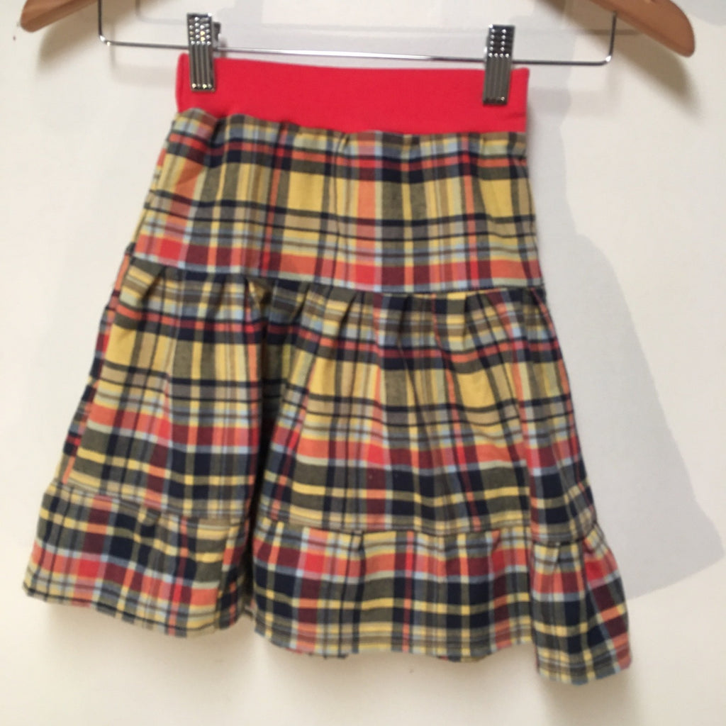Midi Cotton Plaid Skirt (2)