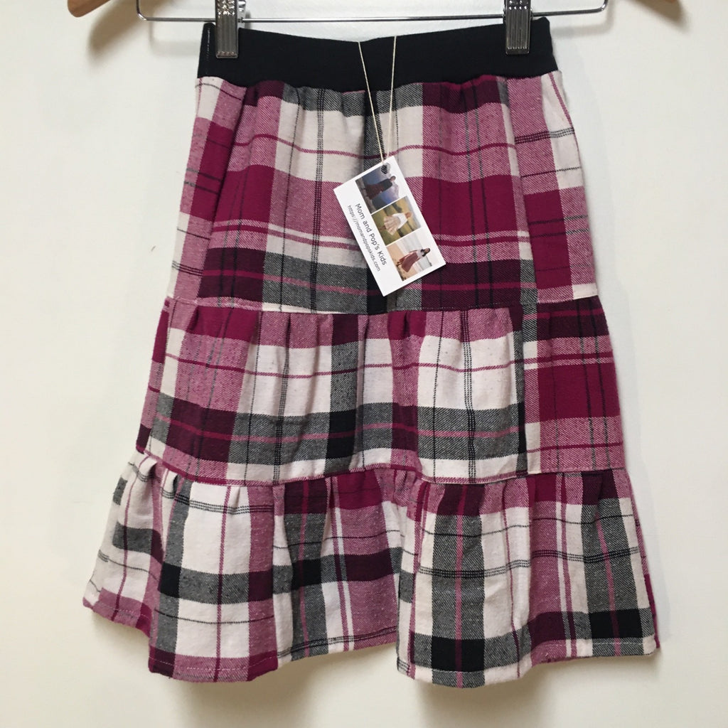 Midi Flannel Plaid Skirt (4)