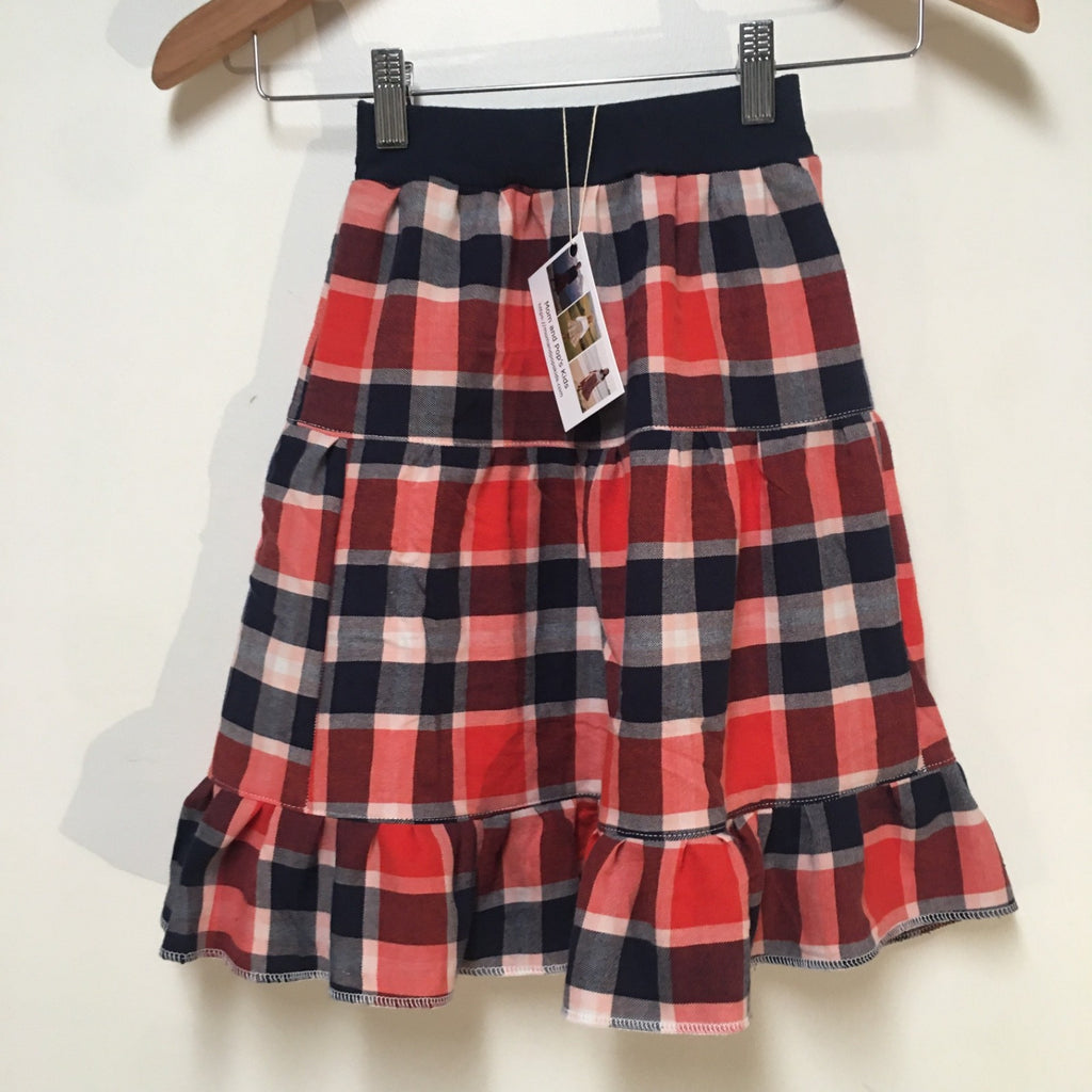 Midi Flannel Plaid Skirt (2-3)