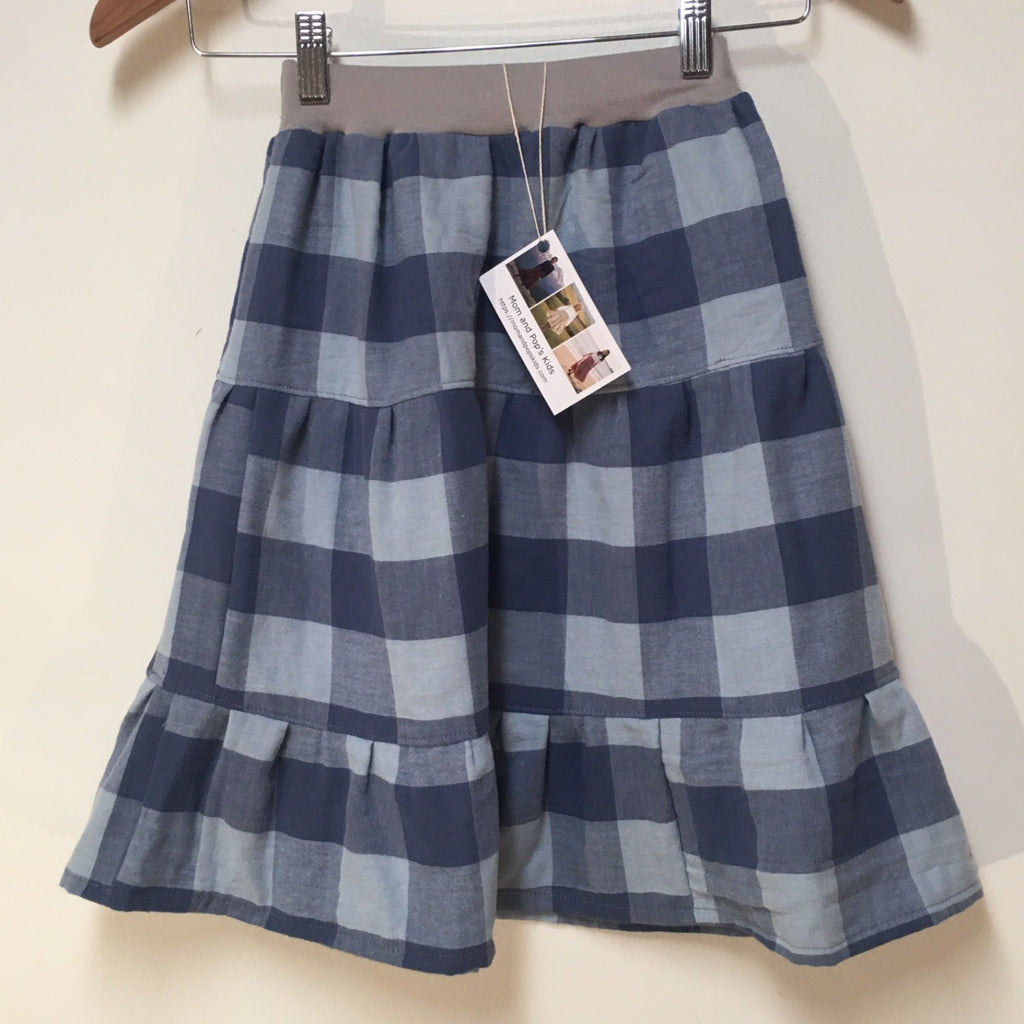 Midi Flannel Checkered Skirt (4)