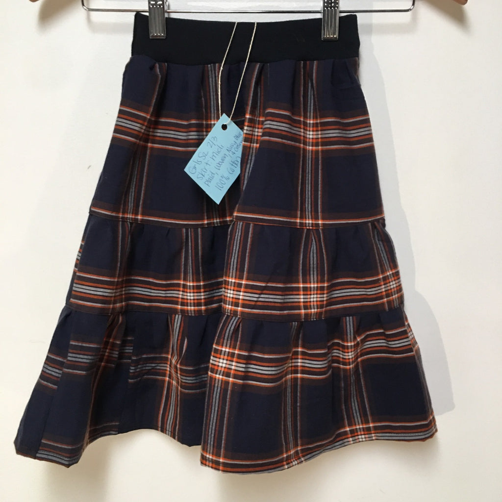 Midi Cotton Plaid Skirt (2-3)