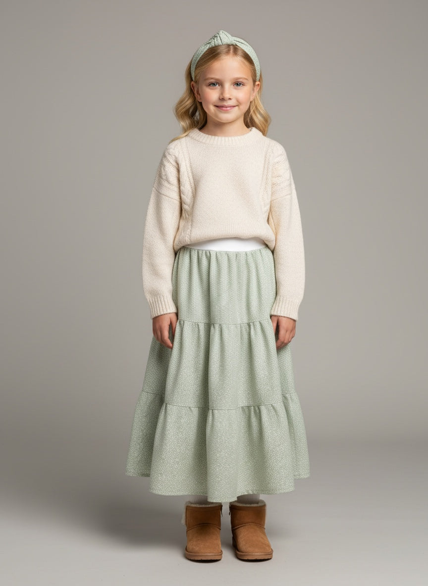 Maxi Flannel Polka Dot Skirt (10-12)