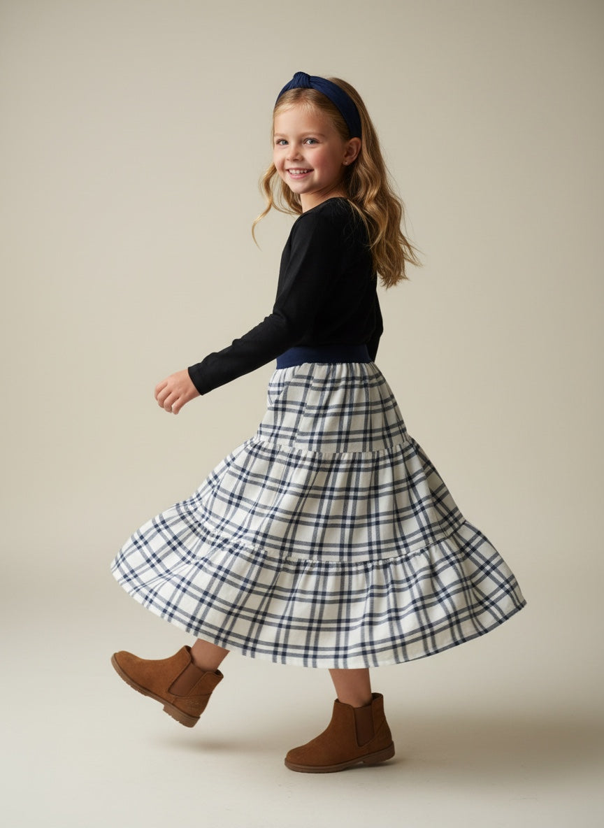 Maxi Flannel Plaid Skirt (7)