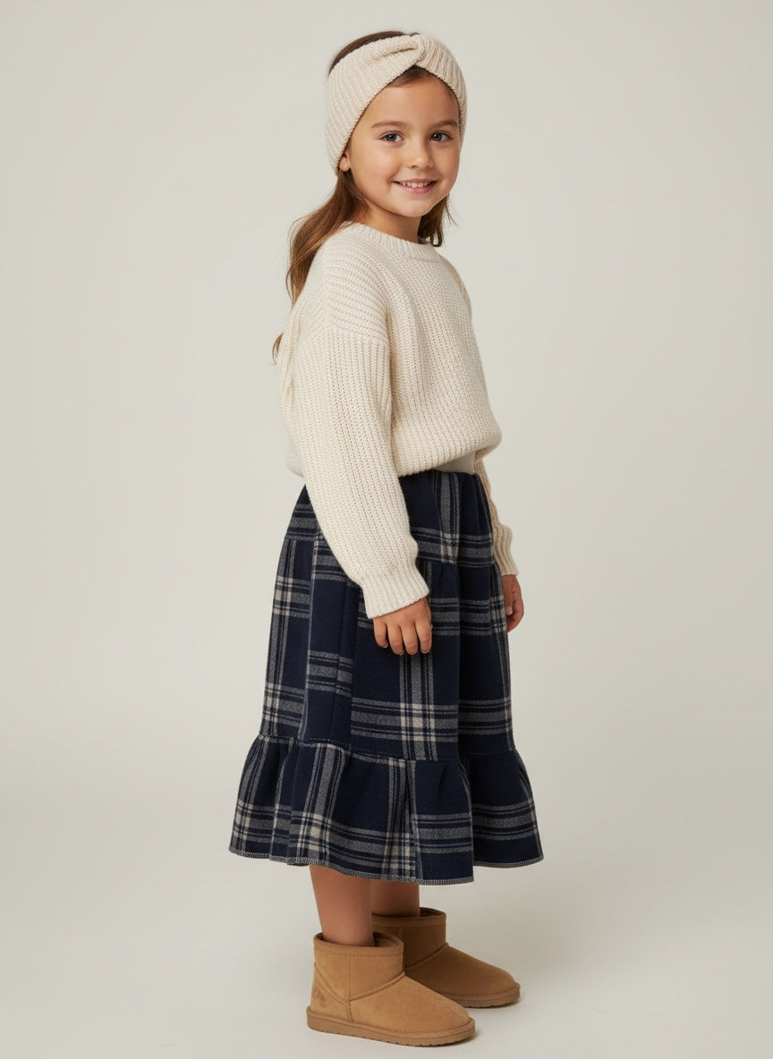 Midi Flannel Plaid Skirt (4-5)