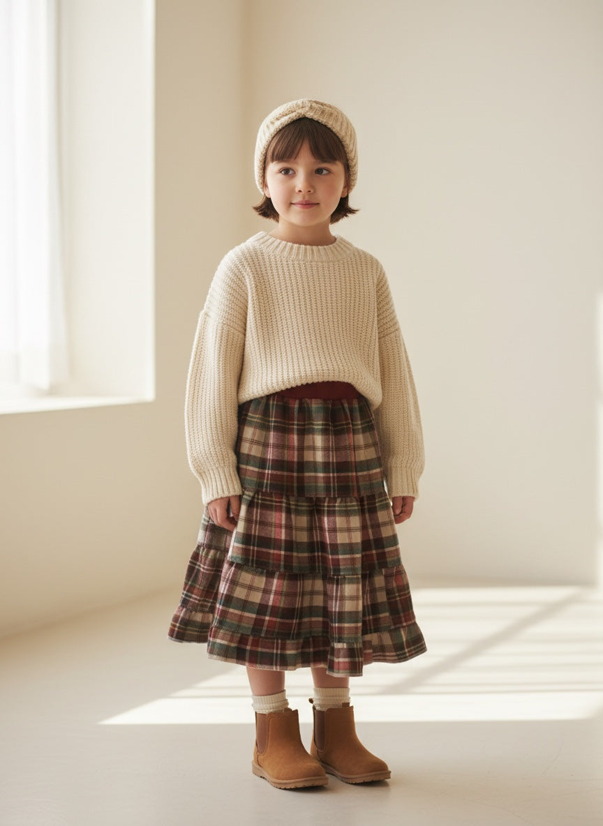 Maxi Flannel Plaid Skirt (5)