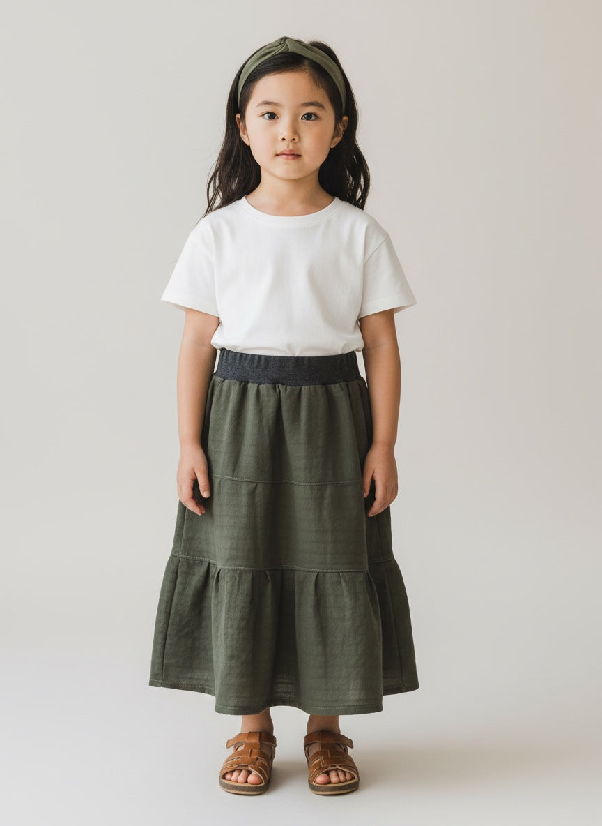 Maxi Cotton Green Skirt (2-3)