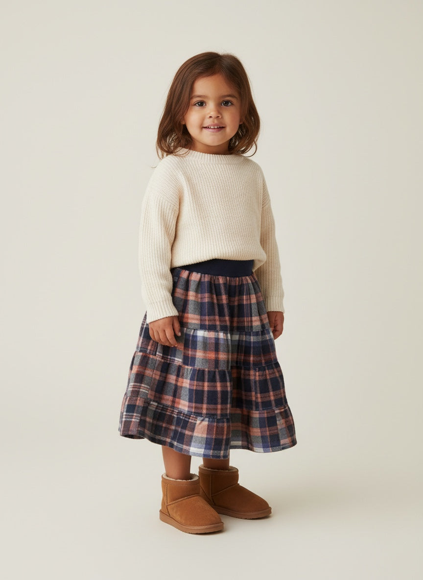 Maxi Flannel Plaid Skirt (2-3)