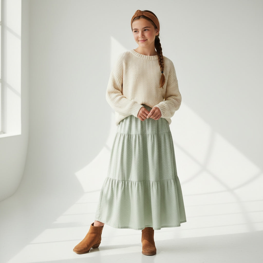 Maxi Flannel Polka Dot Skirt (14-16)