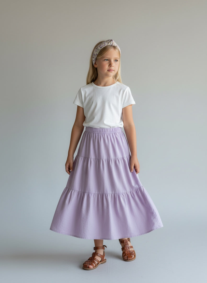 Midi Organic Cotton Purple Skirt (10-12)