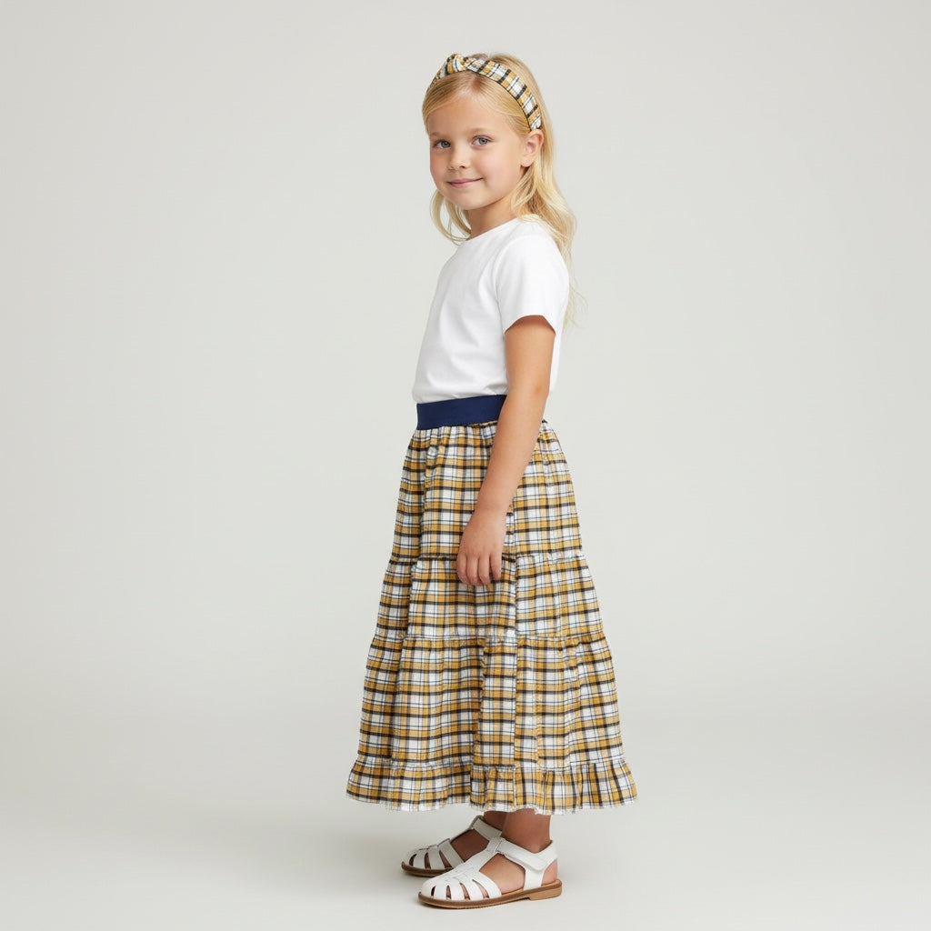 Maxi Cotton Plaid Skirt (6-7)