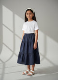 Midi Organic Cotton Blue Skirt (8)