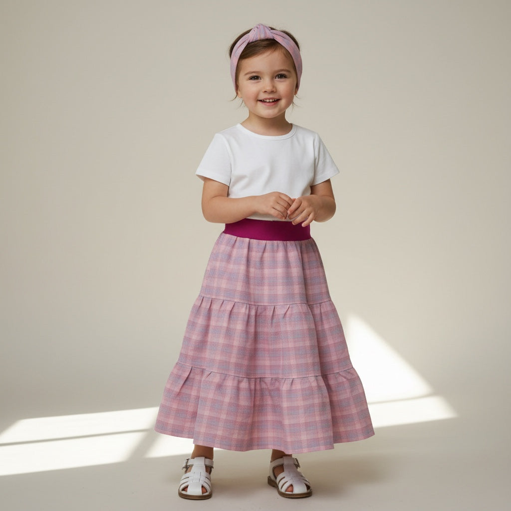 Maxi Cotton Plaid Skirt (2-3)