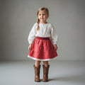 Midi Denim Red Skirt (2-3)