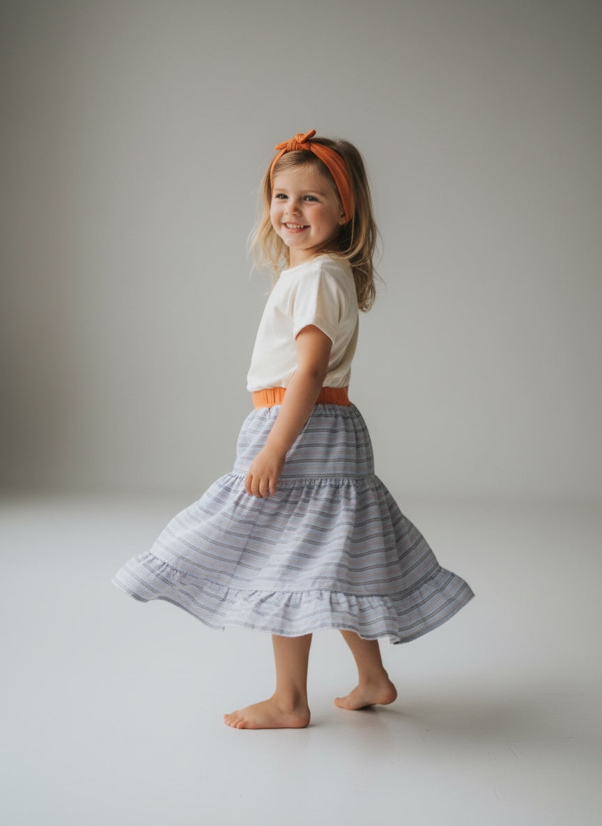 Midi Cotton Striped Skirt (6-7)