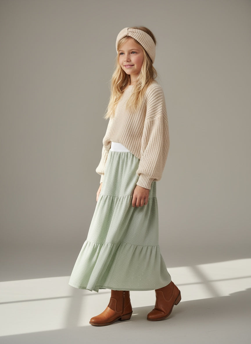 Maxi Flannel Polka Dot Skirt (10-12)
