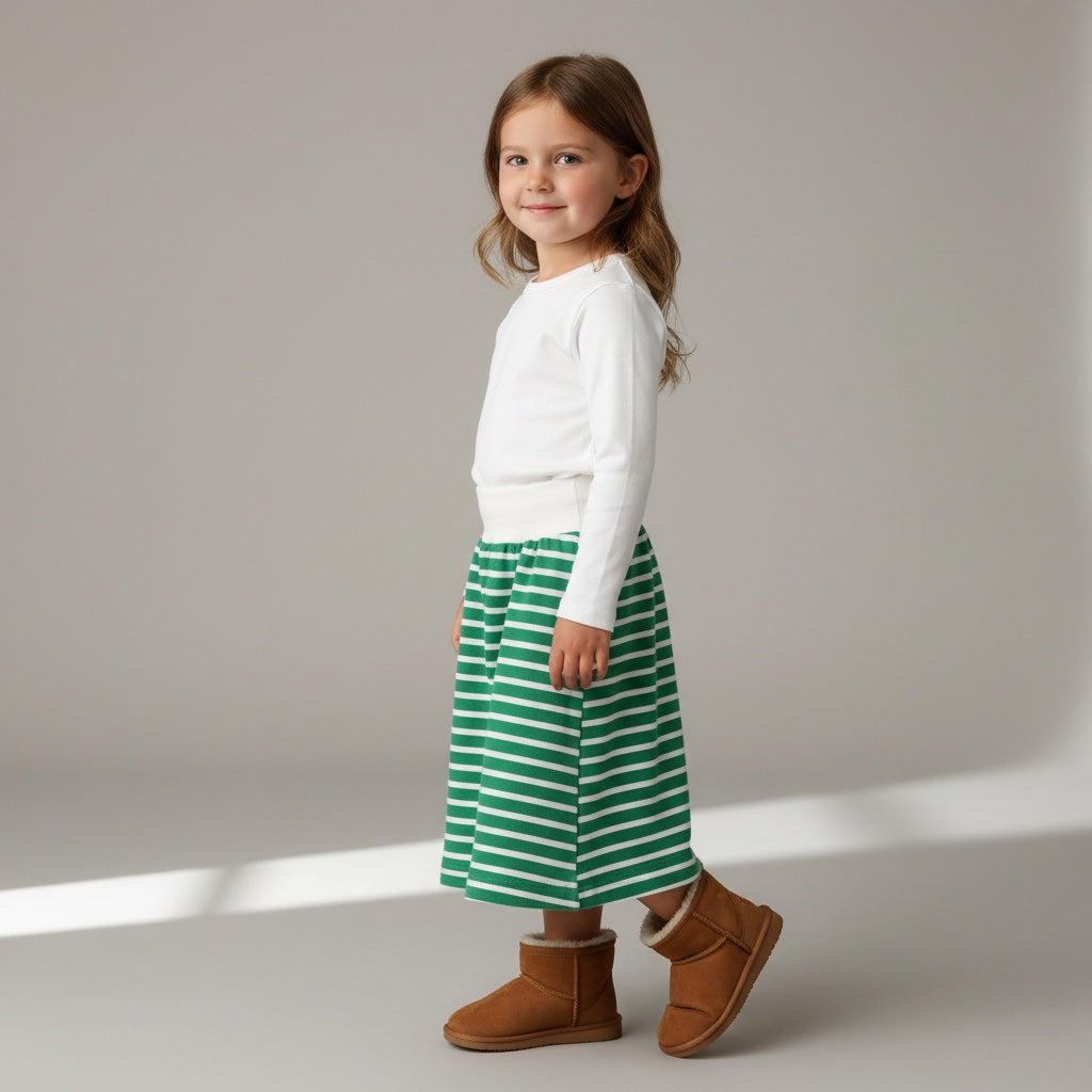 Midi Knit Striped Skirt (4)