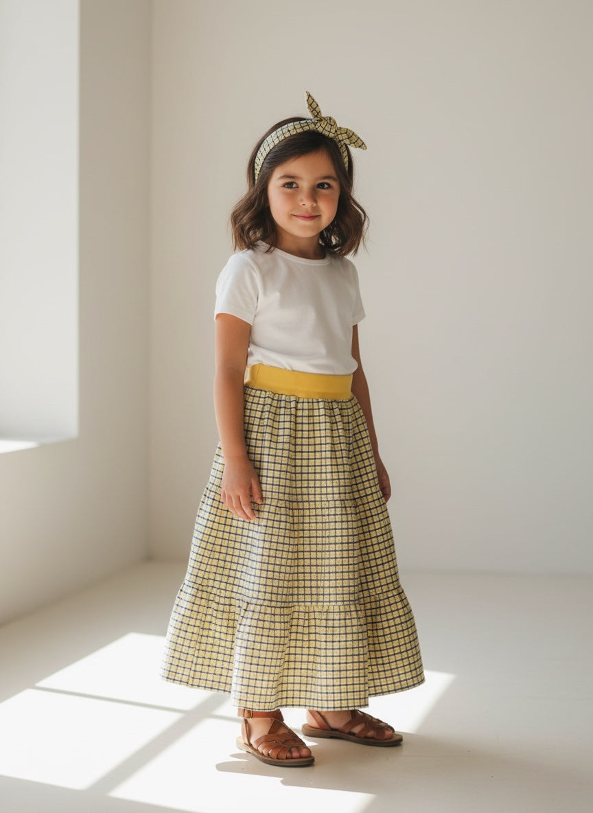 Maxi Cotton Plaid Skirt (4)