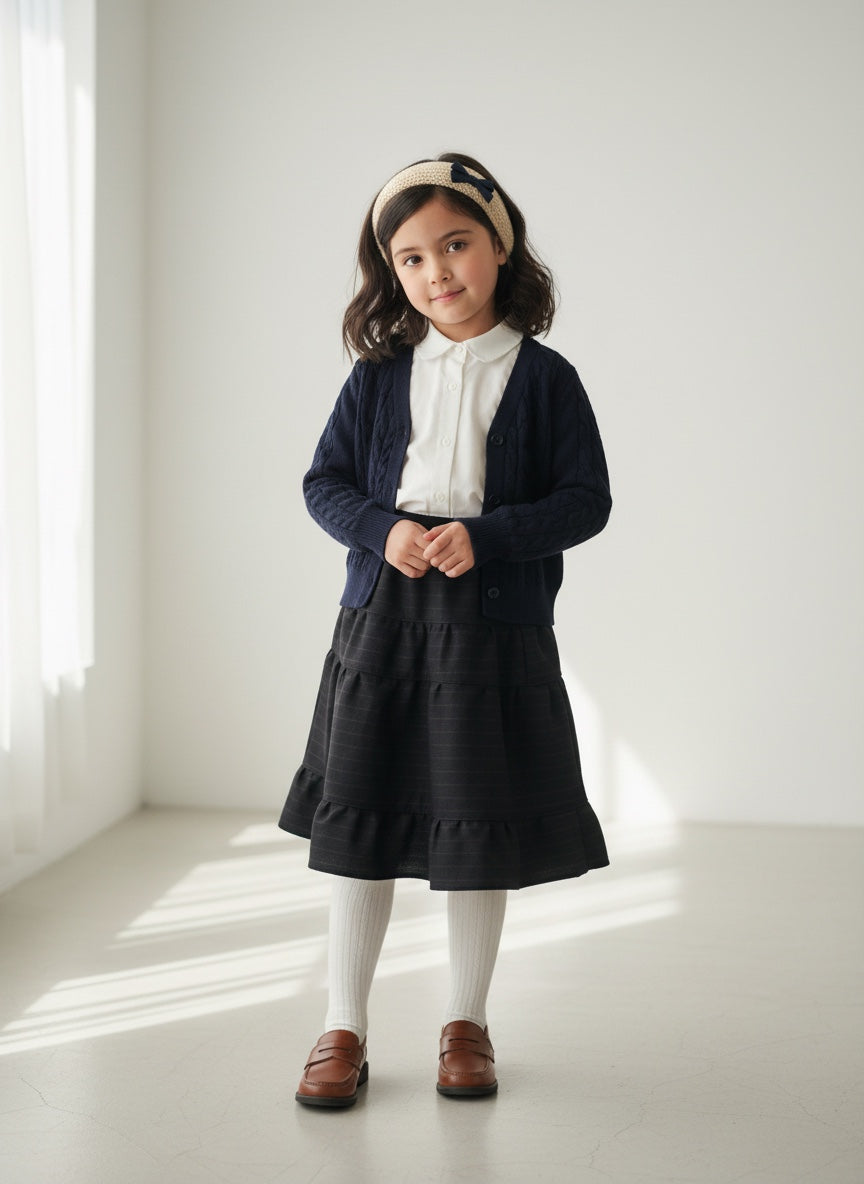 Midi Wool Striped Skirt (4)