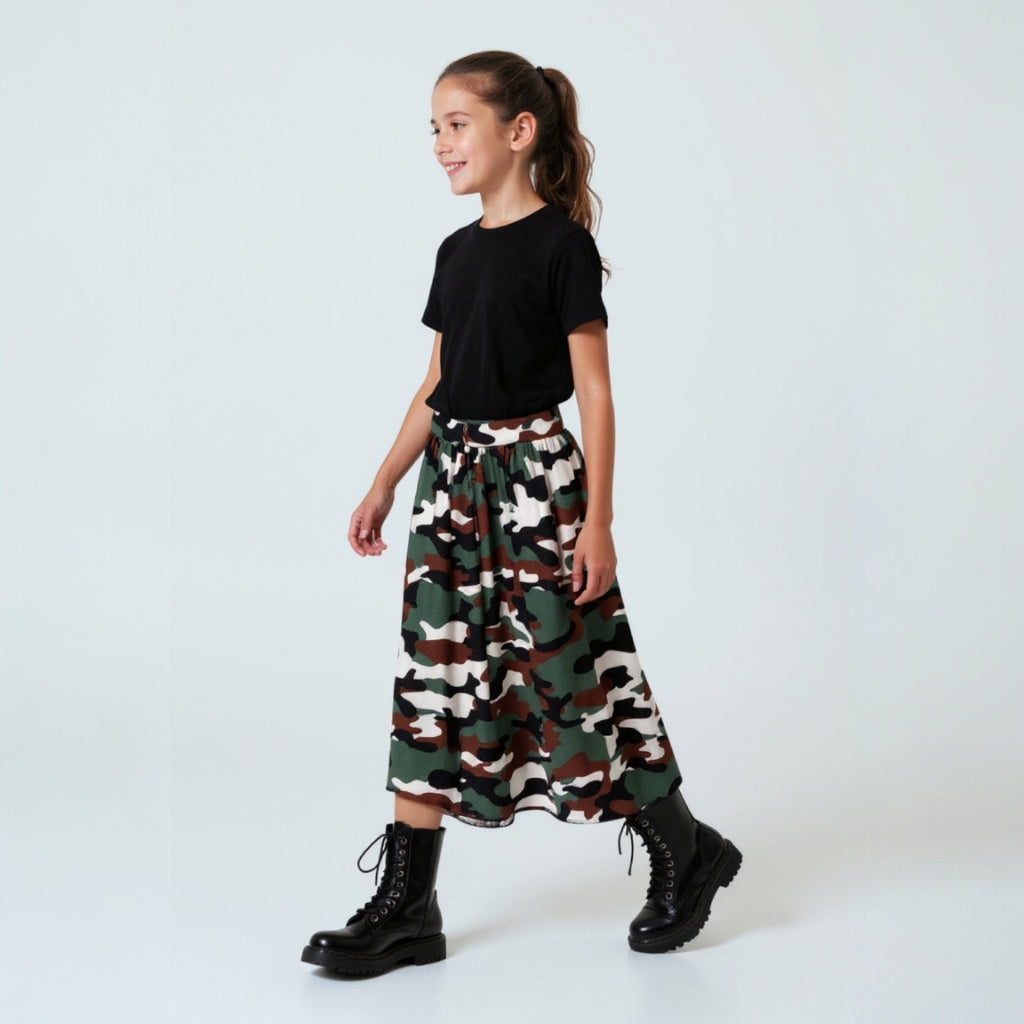 Maxi Knit Camouflage Skirt (8)