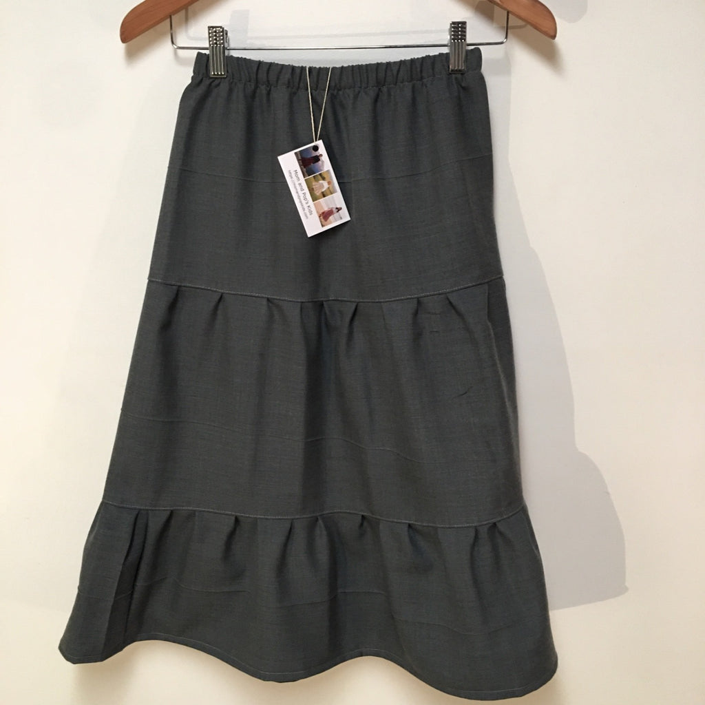 Midi Wool Gray Skirt (10-12)