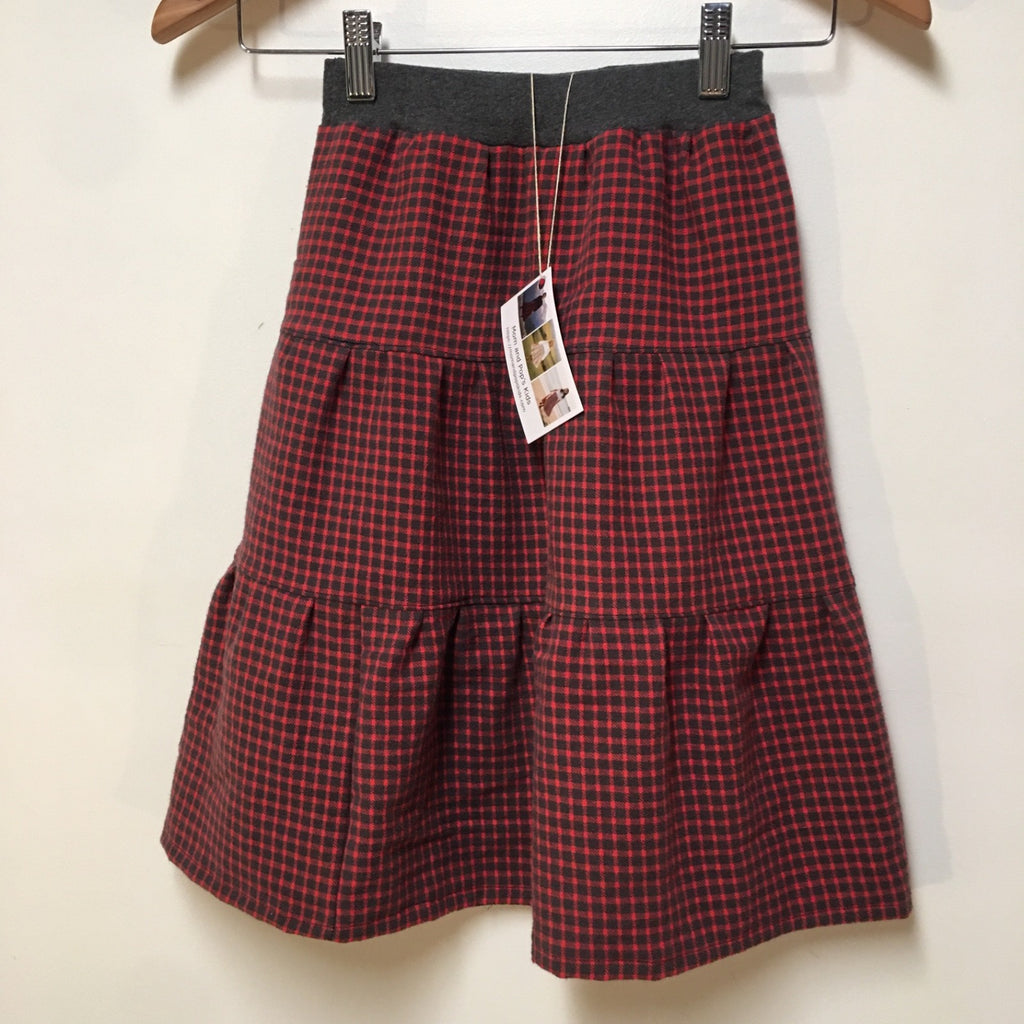 Midi Flannel Checkered Skirt (5)