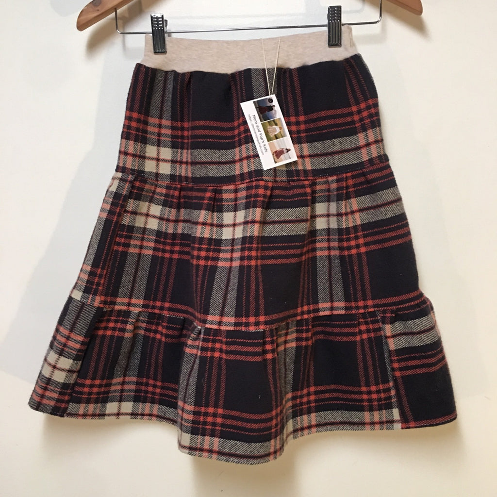 Midi Flannel Plaid Skirt (6)