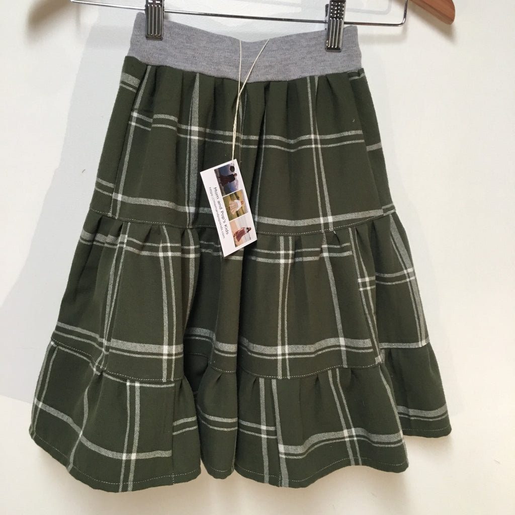 Midi Flannel Plaid Skirt (2-3)