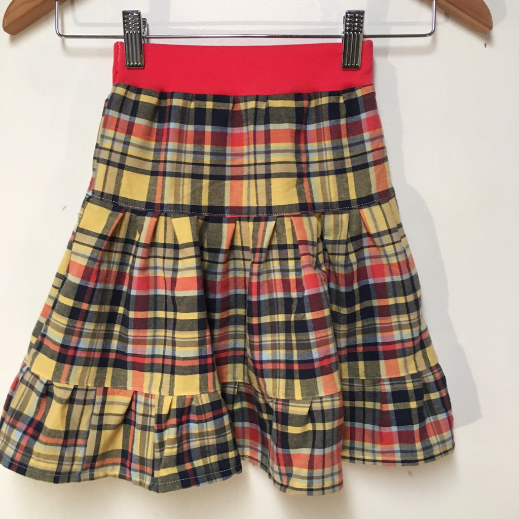 Midi Cotton Plaid Skirt (2)