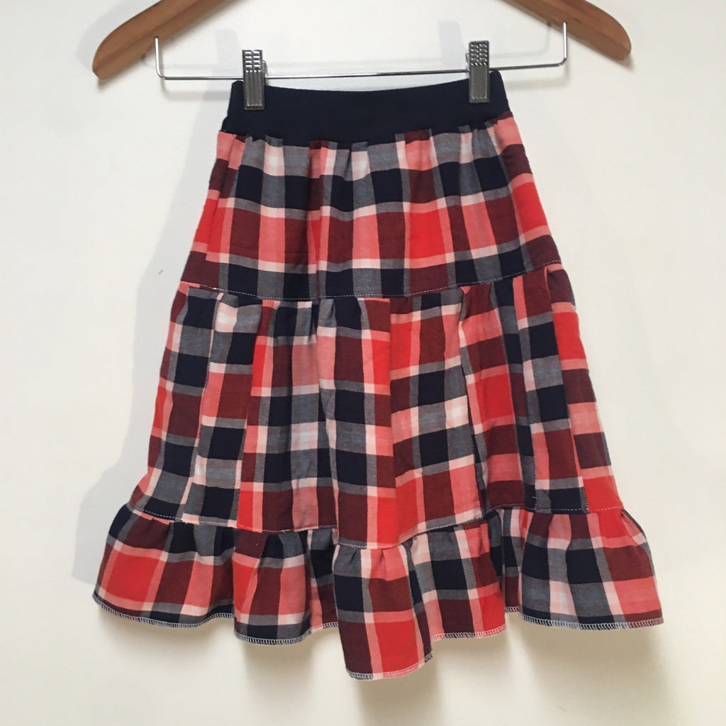 Midi Flannel Plaid Skirt (2-3)