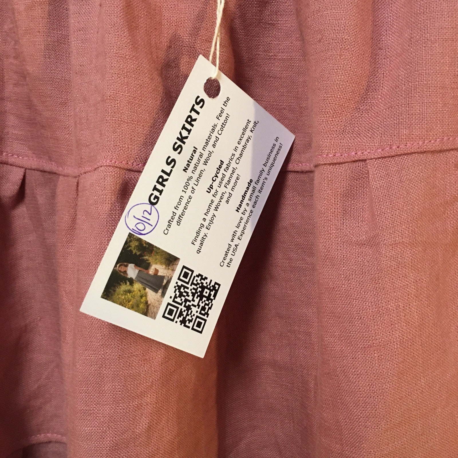 Midi Linen Pink Skirt (10-12)