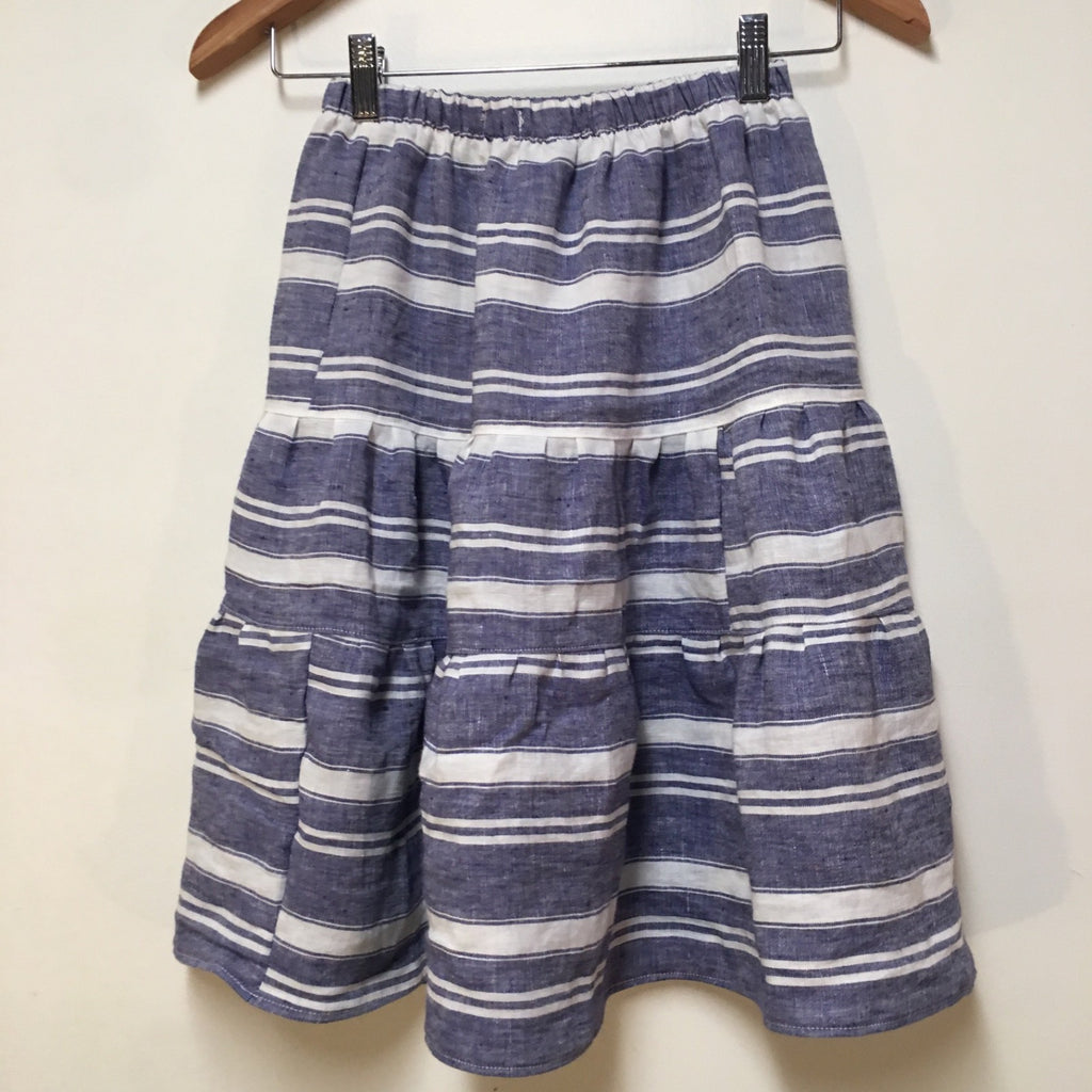 Midi Linen Striped Skirt (8)