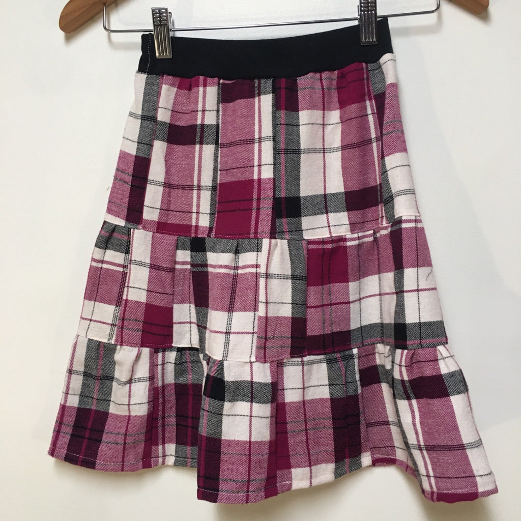 Midi Flannel Plaid Skirt (4)