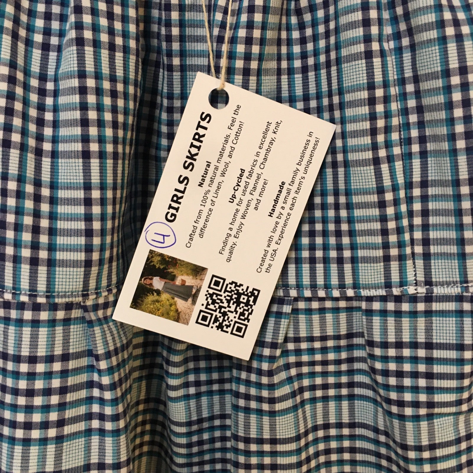 Midi Cotton Plaid Skirt (4)