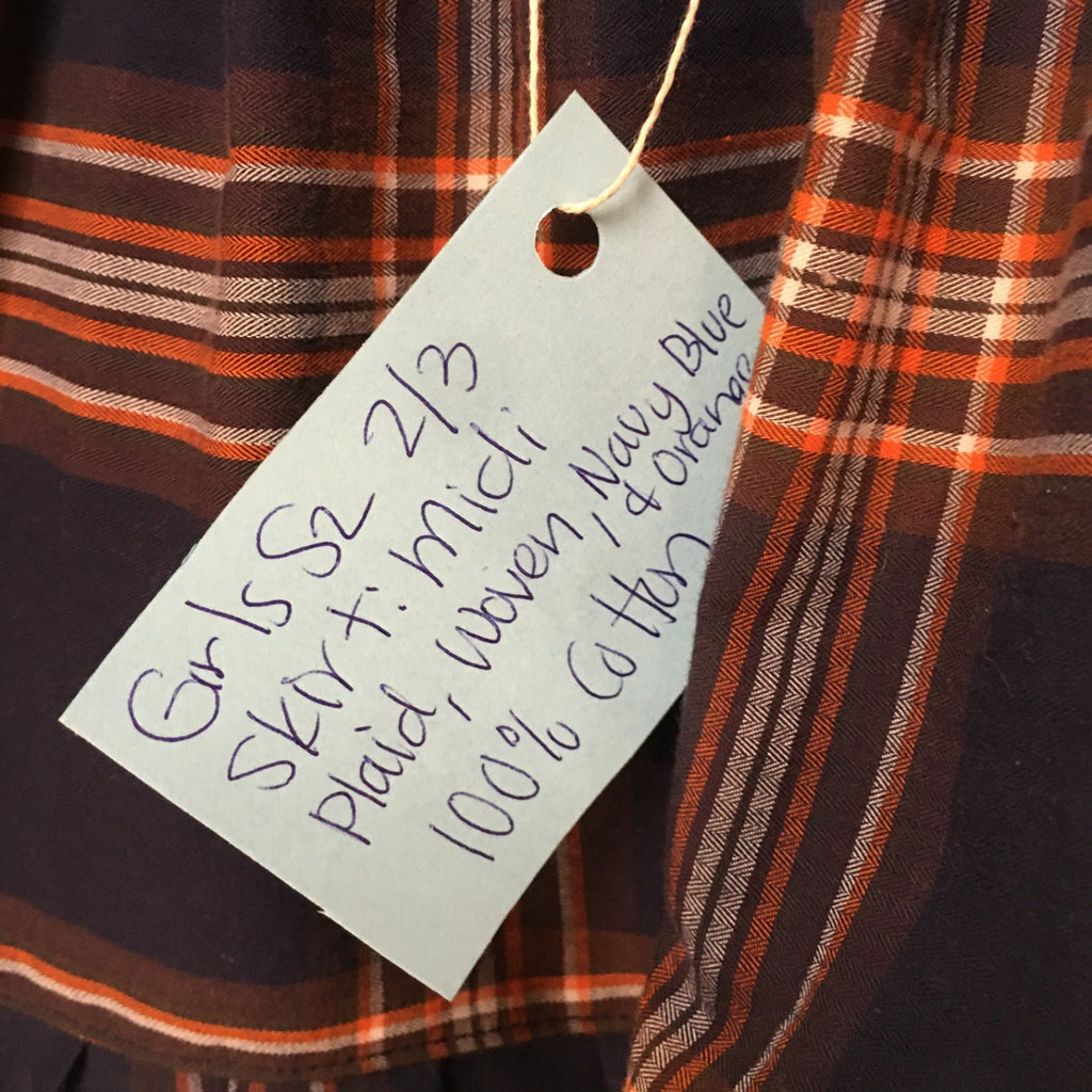 Midi Cotton Plaid Skirt (2-3)