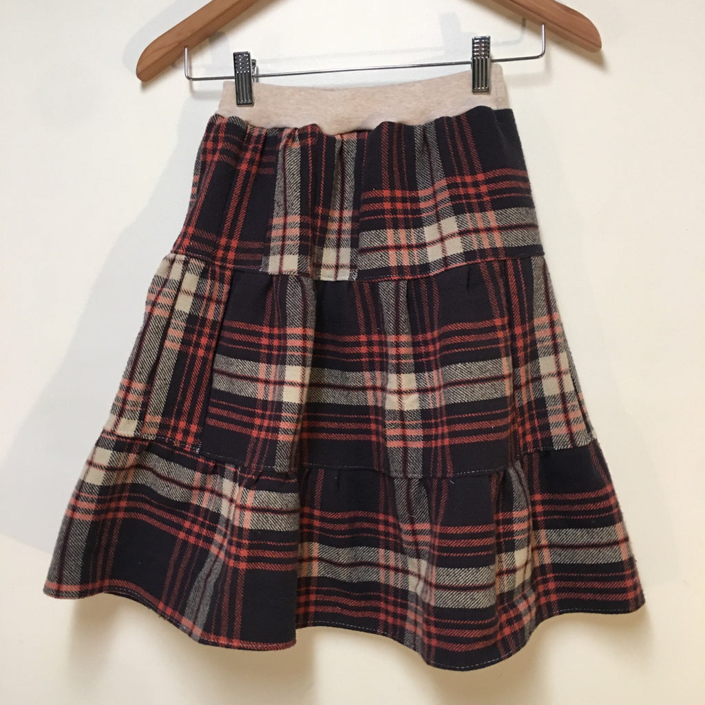 Midi Flannel Plaid Skirt (6)