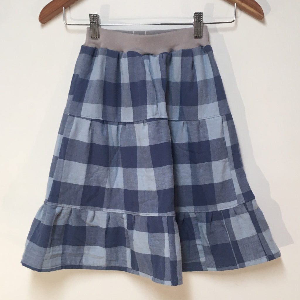 Midi Flannel Checkered Skirt (4)
