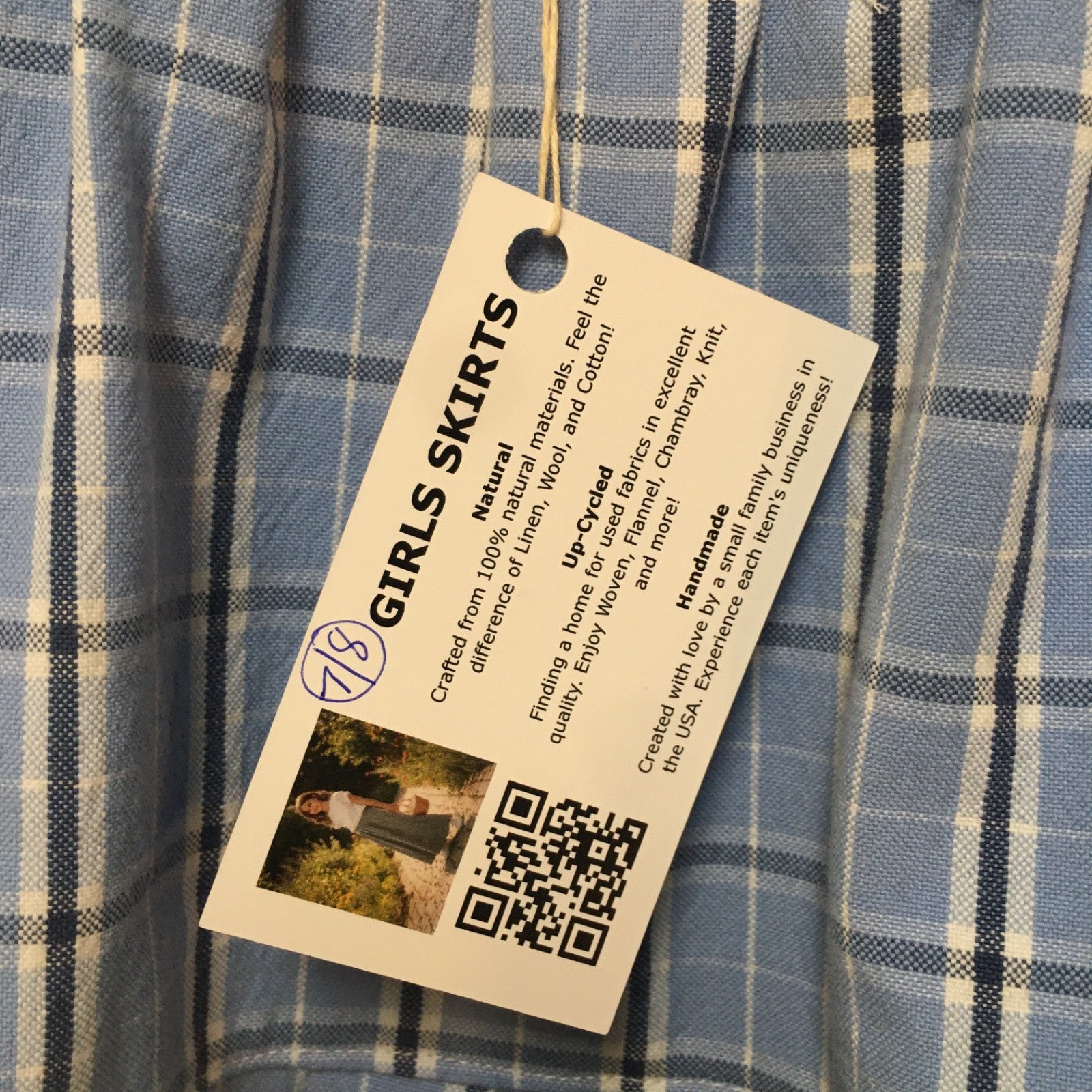 Maxi Cotton Plaid Skirt (7-8)