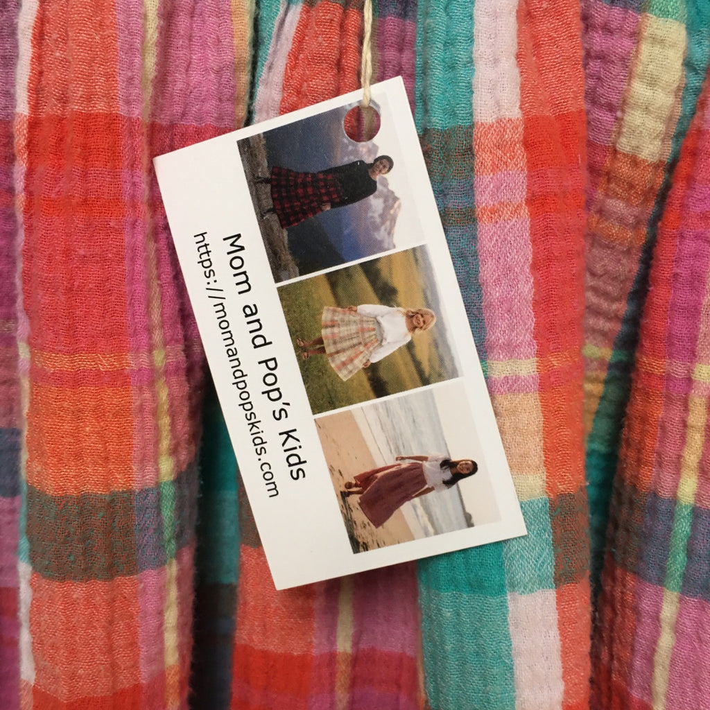 Midi Gauze Plaid Skirt (4)