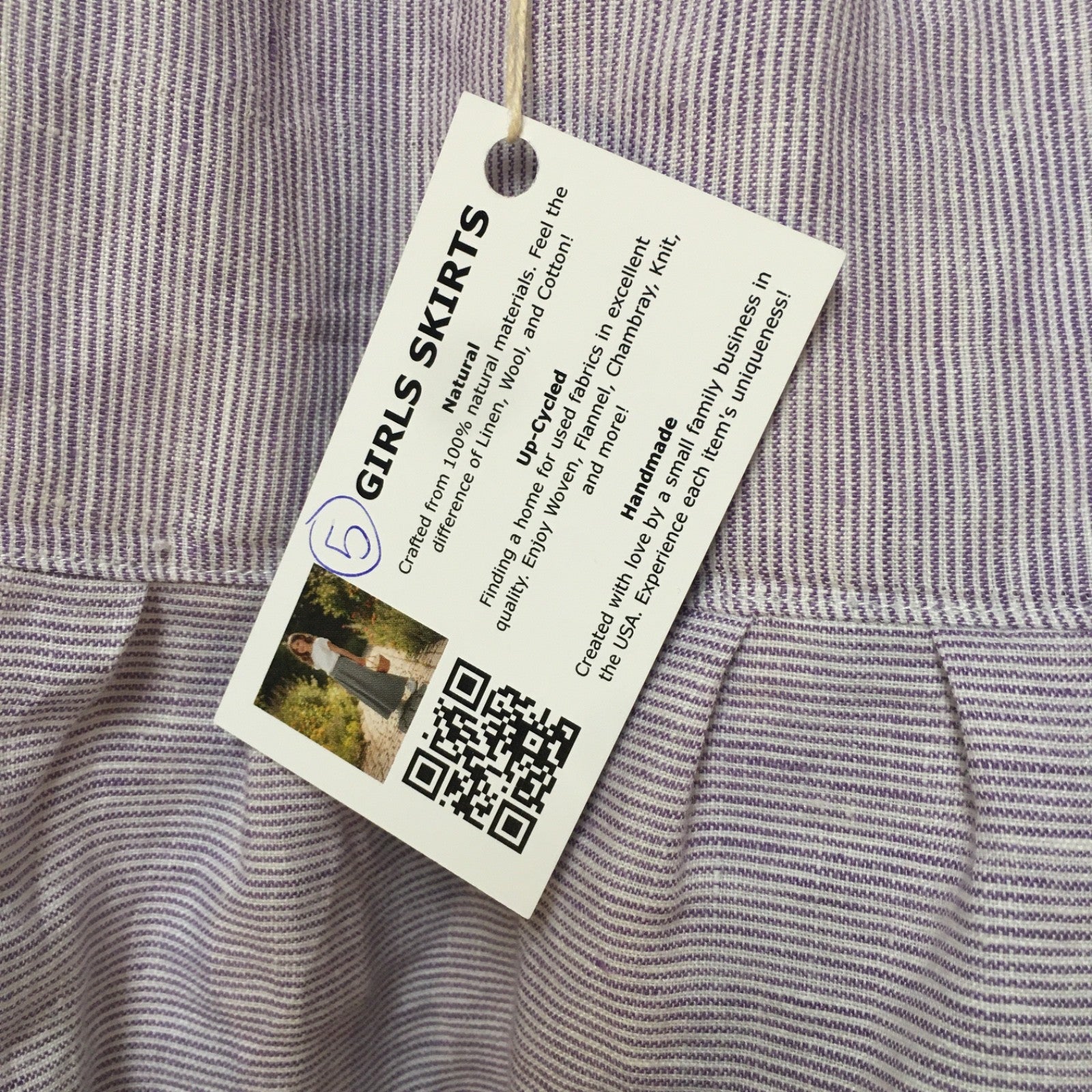 Midi Linen Striped Skirt (5)