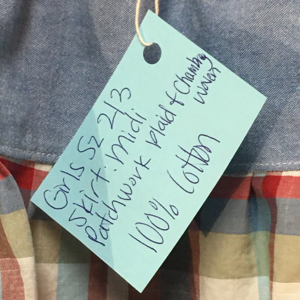 Midi Chambray Patchwork Skirt (2-3)