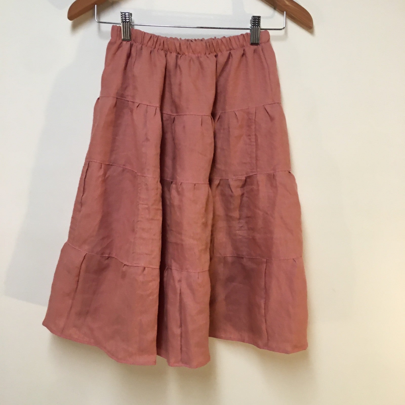 Midi Linen Pink Skirt (8)