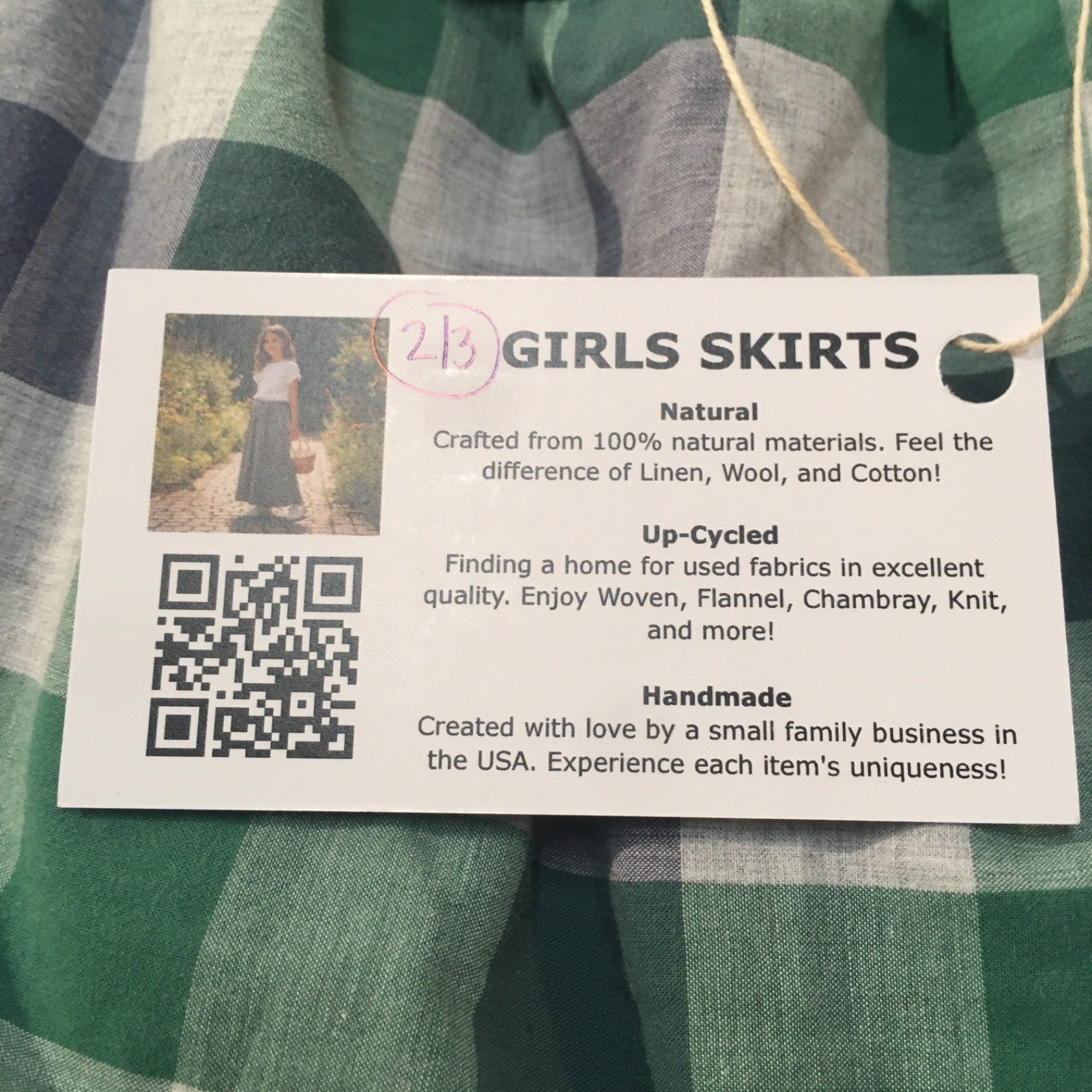 Midi Cotton Checkered Skirt (2-3)