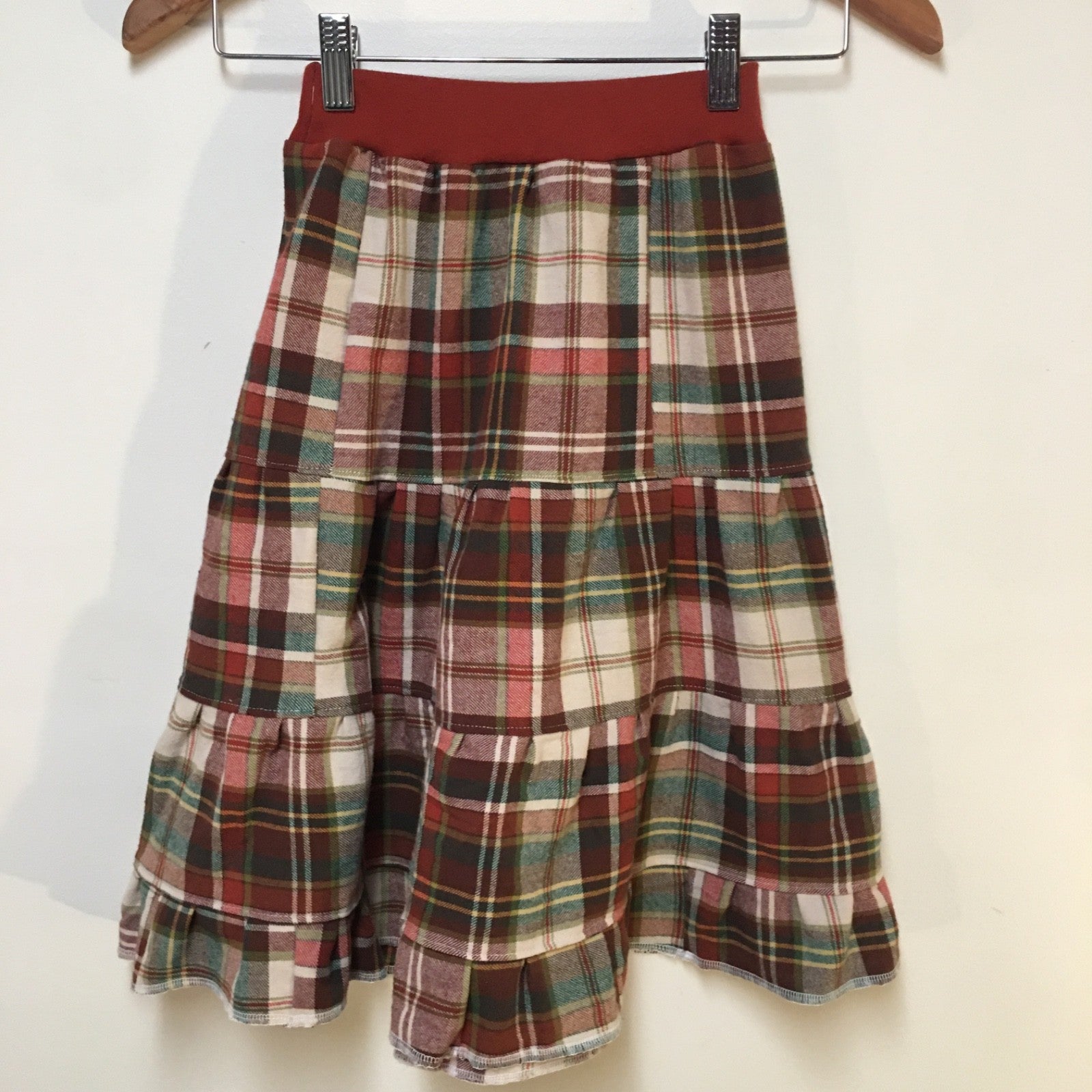 Maxi Flannel Plaid Skirt (5)