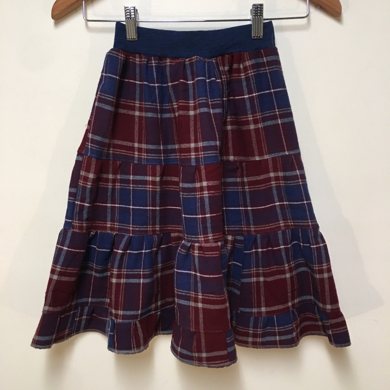 Midi Flannel Plaid Skirt (5)