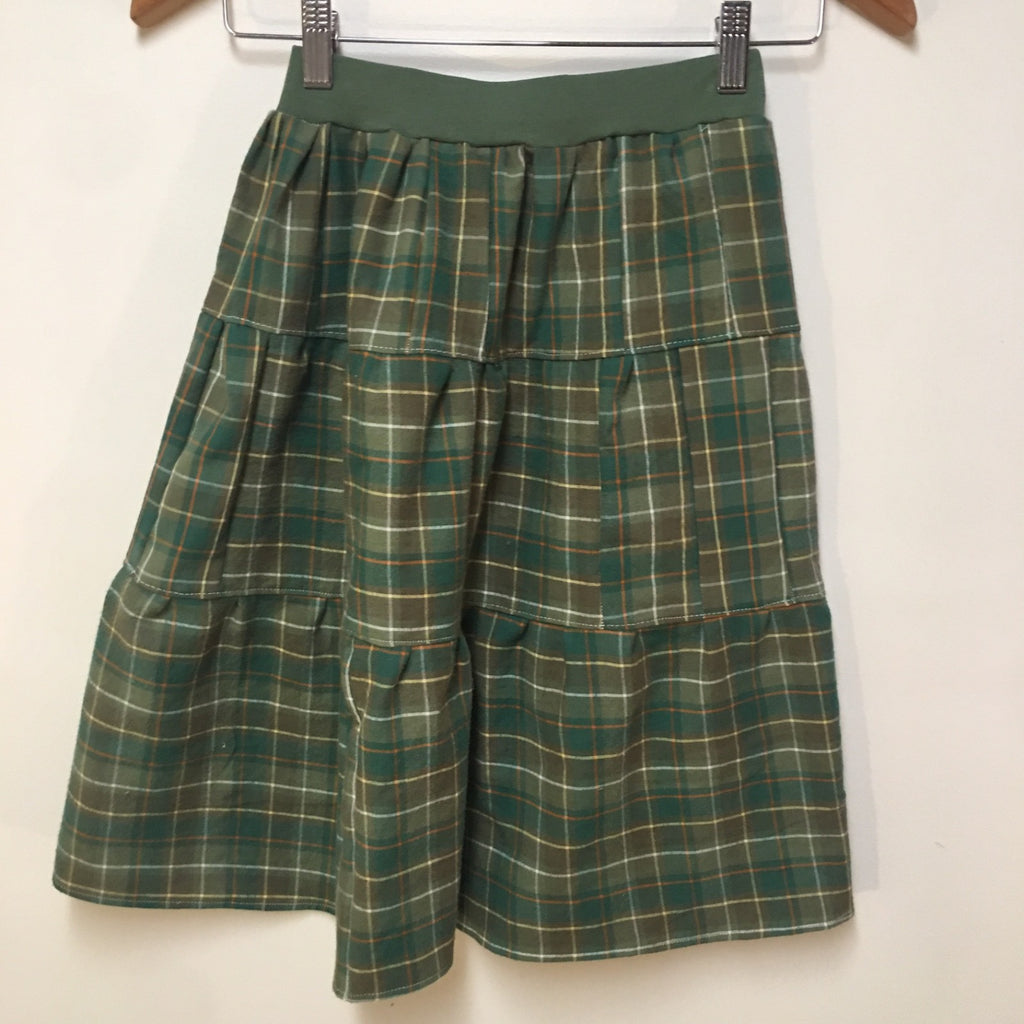 Midi Flannel Plaid Skirt (6)