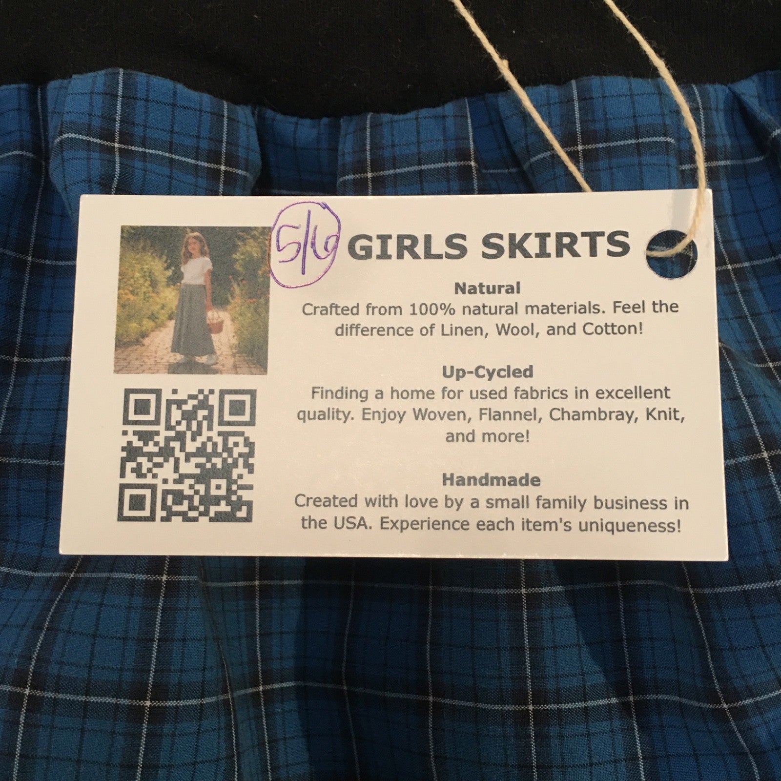 Midi Cotton Plaid Skirt (5-6)