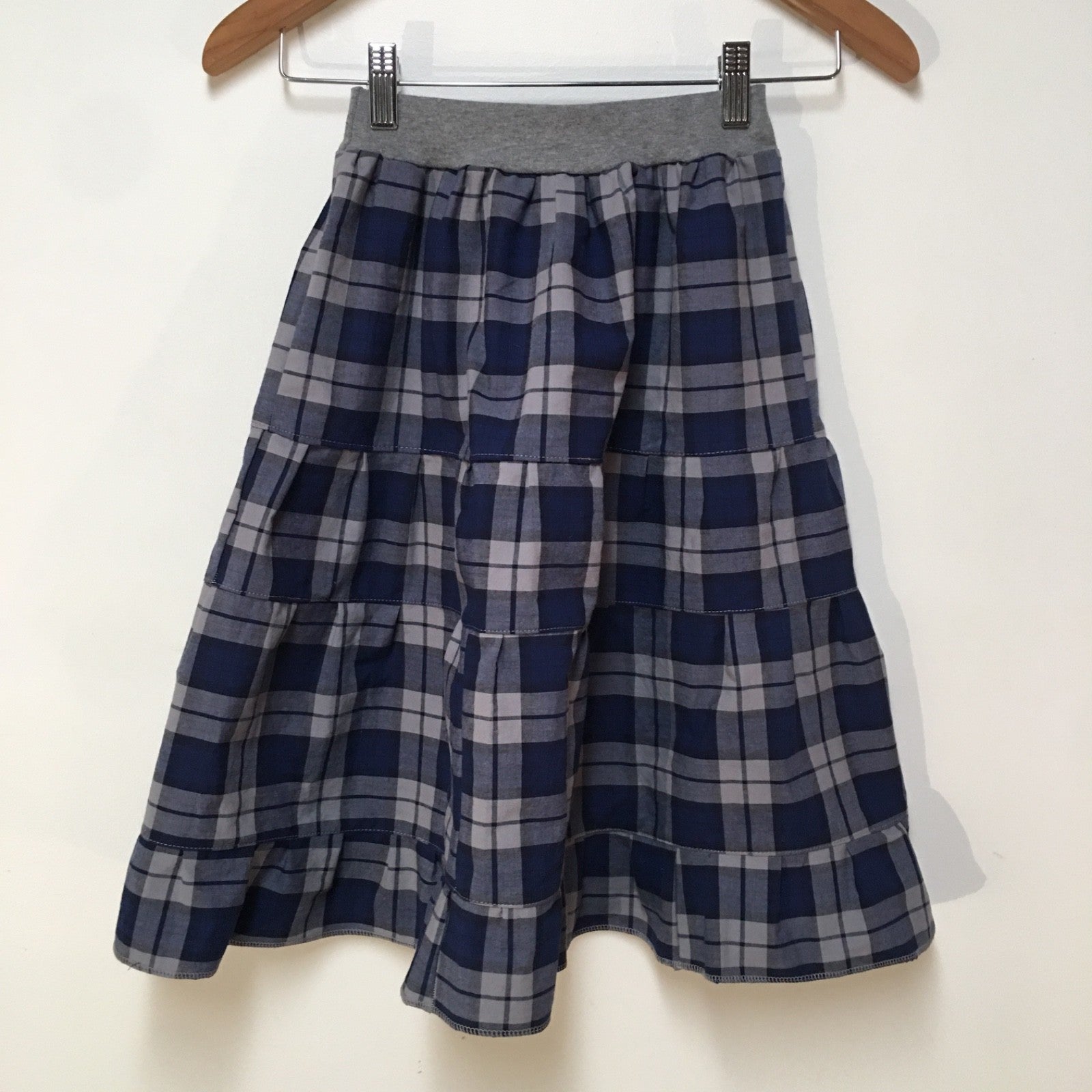 Midi Cotton Plaid Skirt (6)