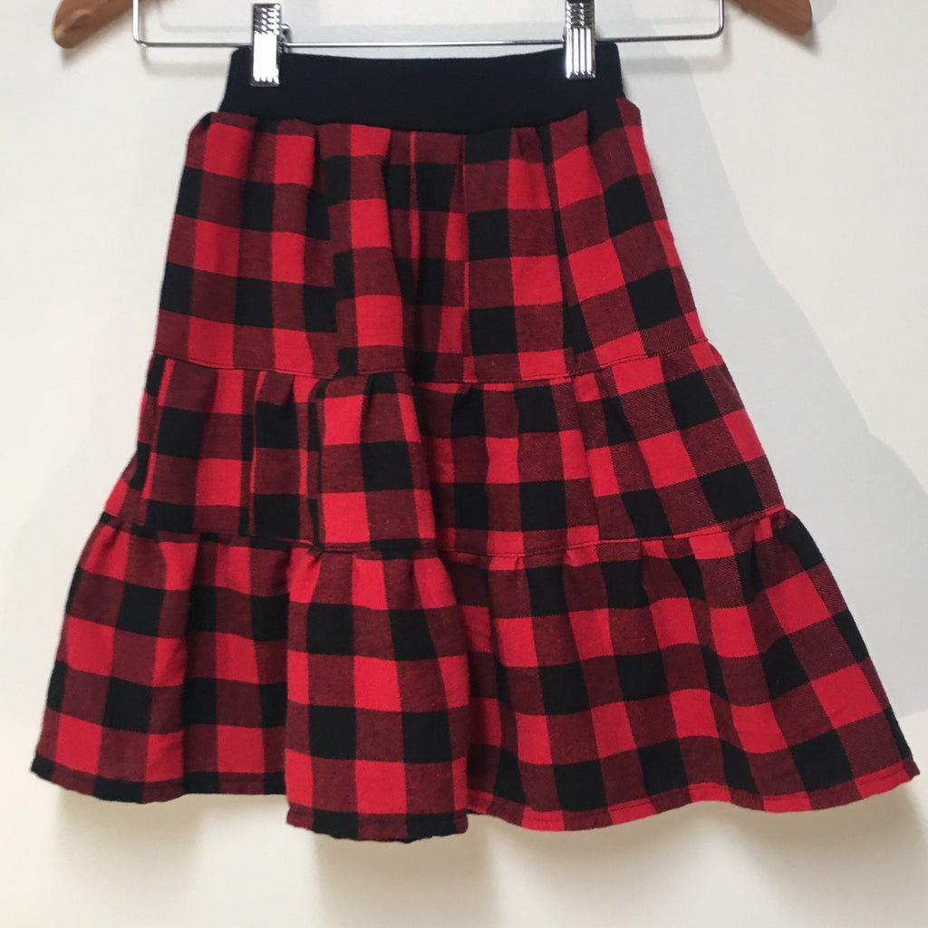 Midi Flannel Plaid Skirt (2)